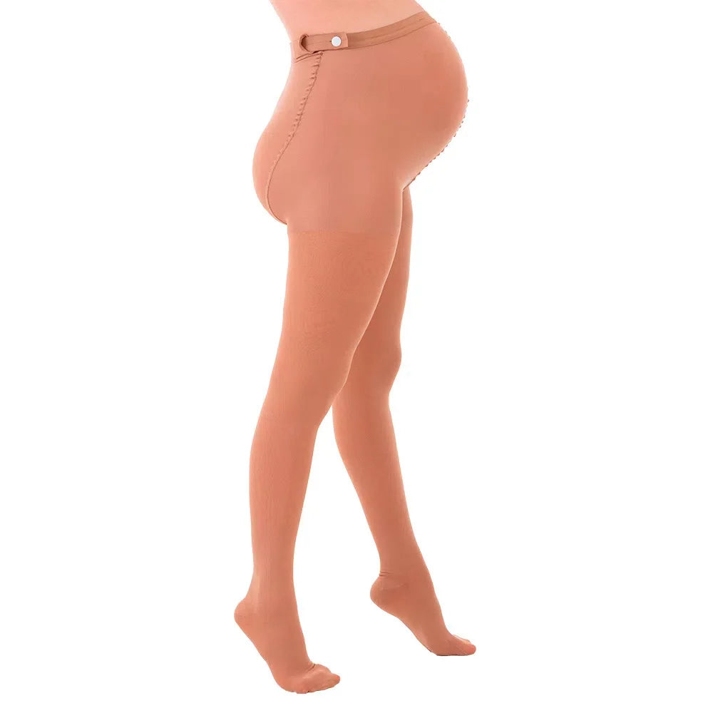 MEIA CALÇA 20-30 GESTANTE ULTRALINE 4000 BEGE PÉ ABERTO