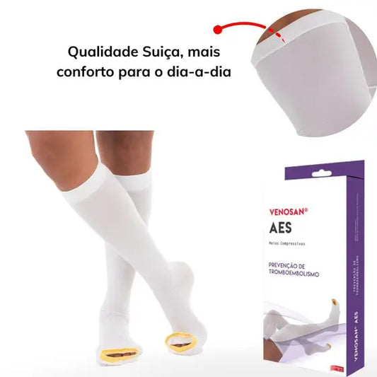 PANTURRILHA 18MMG ANTI TROMBO BRANCA ESTÉRIL PÉ ABERTO 3/4