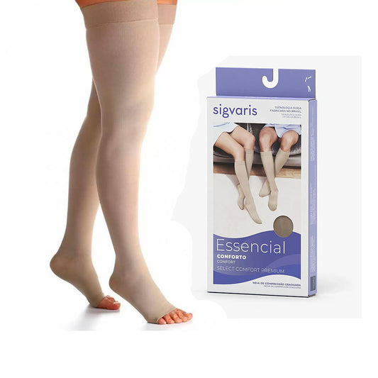 MEIA COXA 20/30 SELECT COMFORT PREMIUM NATURAL P. ABERTA 7/8