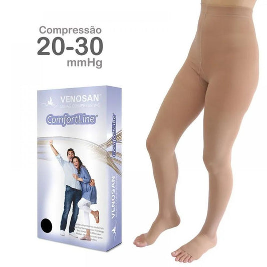 MEIA CALÇA  20-30 COMFORTLINE CURTA BEGE PÉ ABERTO
